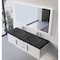 Castello Usa Thames 60-inch White Vanity Set with Black Top and Chrome Handles CB-MC-60W-CHR-20146-BL - alternate 6